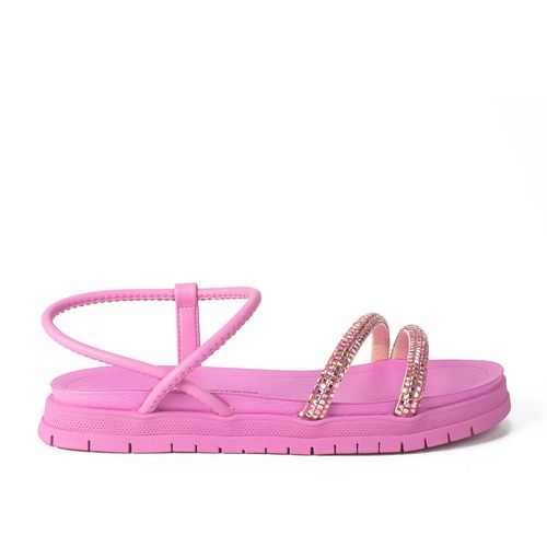 Sandália Dakota  Flatform Rosa com Brilhos