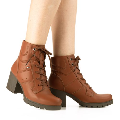 Bota Coturno  Dakota de Salto Bloco Marrom