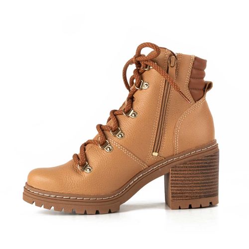 Bota Coturno  Dakota de Couro Caramelo