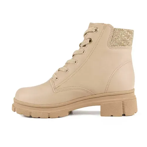 Bota Coturno  Pink Cats Infantil Bege