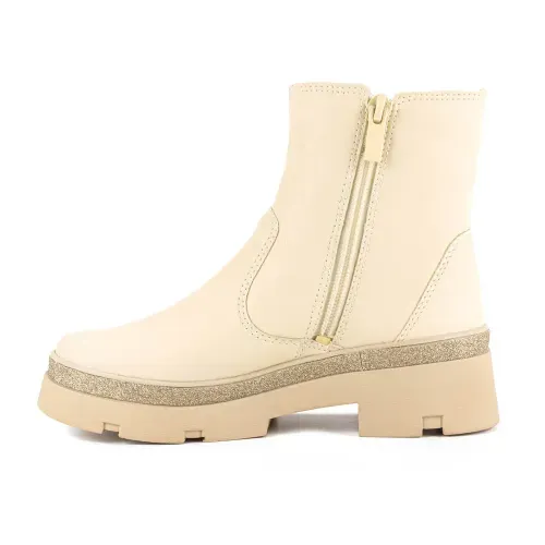 Bota Pink  Cats Infantil de Cano Curto Bege