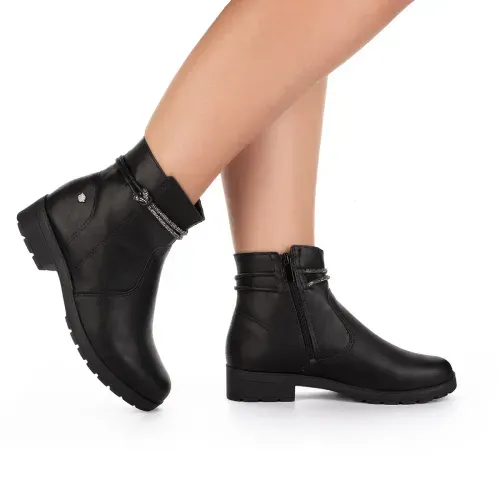 Bota Pink  Cats Infantil de Cano Curto Preta