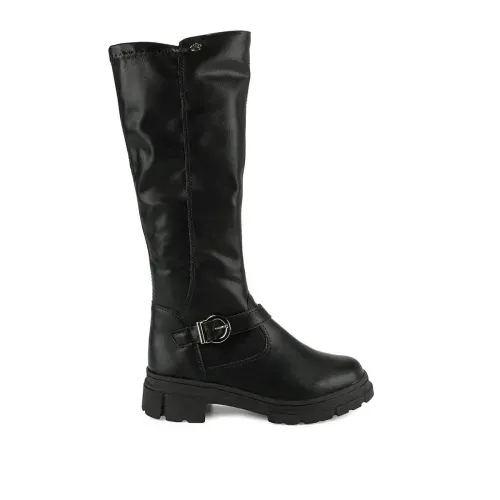 Bota Pink  Cats Infantil de Cano Longo Preta