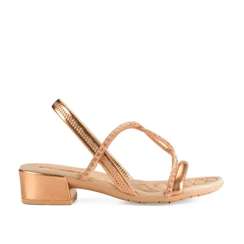 Sandália Campesí de Salto Bloco Metalizada