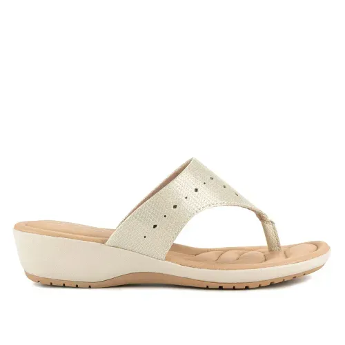 Tamanco Campesí Anabela Bege