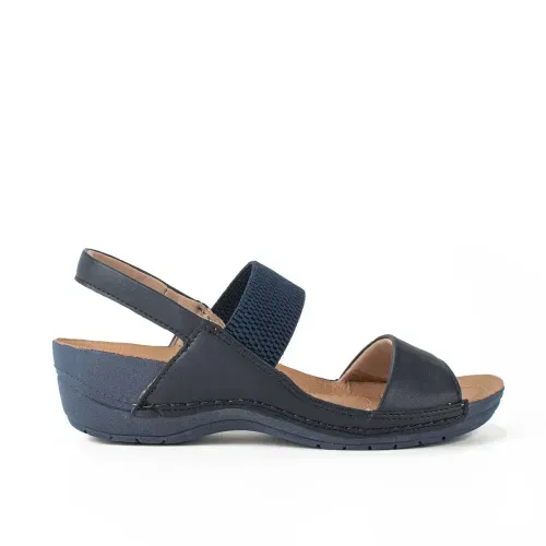 Sandália Campesí Anabela Azul Marinho