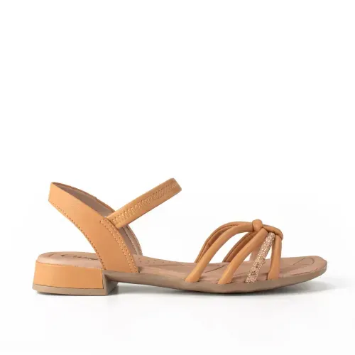 Sandália Campesí de Salto Baixo Caramelo