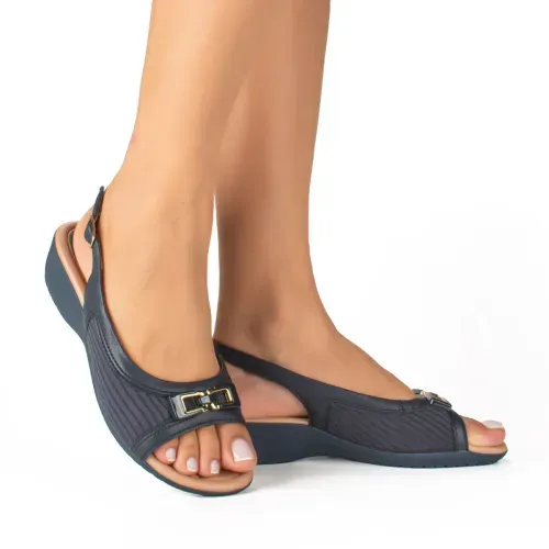 Sandália Campesí  Anabela Azul Marinho