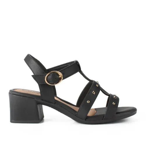 Sandália Campesí de Salto Bloco Preta