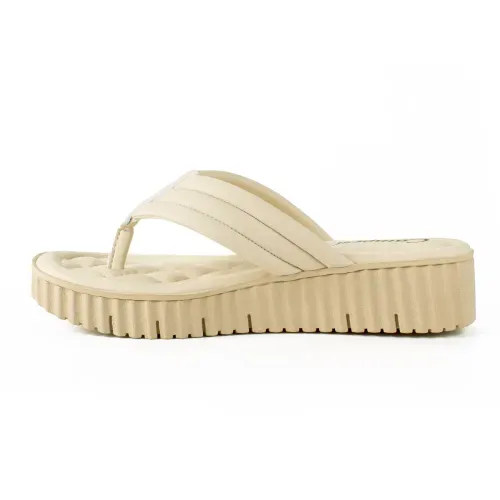 Chinelo Campesí Flatform Bege