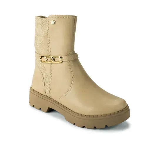 Bota Pink Cats Infantil de Cano Médio Bege