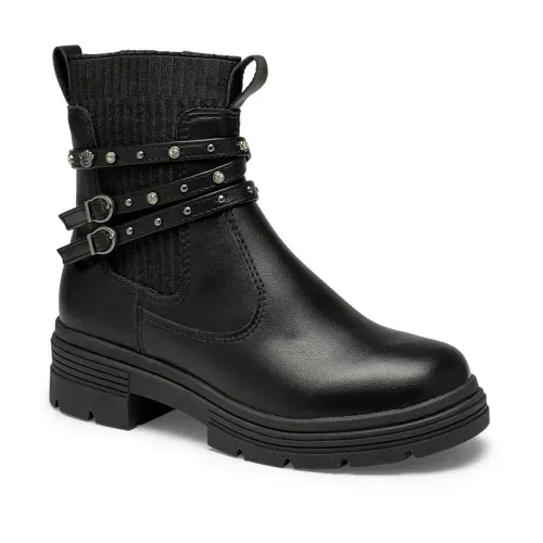 Bota Pink Cats Infantil de Cano Curto Preta