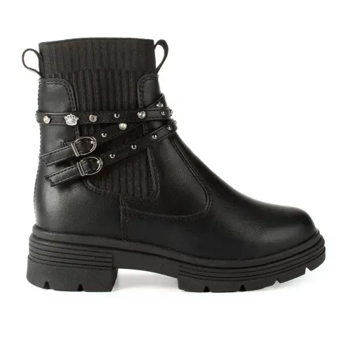 Bota Pink Cats Infantil de Cano Curto Preta