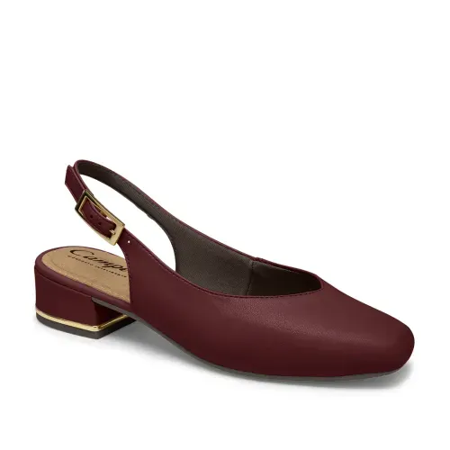 Sapato Campesí de Salto Bloco Bordô