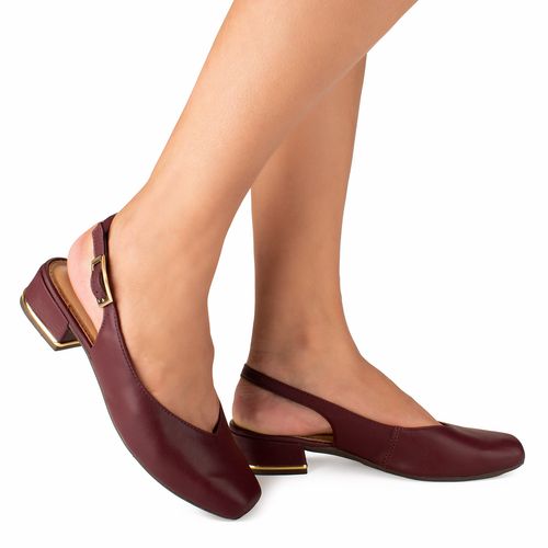 Sapato Campesí de Salto Bloco Bordô