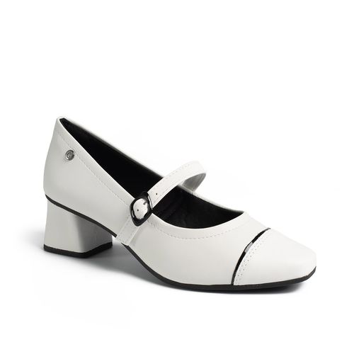 Sapato Campesí de Salto Bloco Branco e Preto