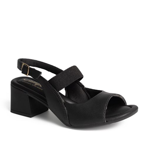 Sandália Campesí de Salto Bloco Preta