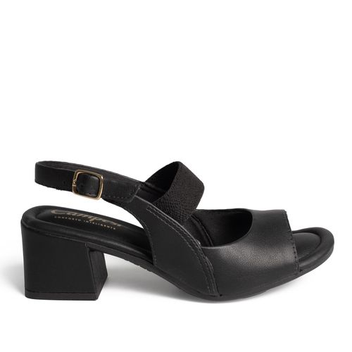 Sandália Campesí de Salto Bloco Preta