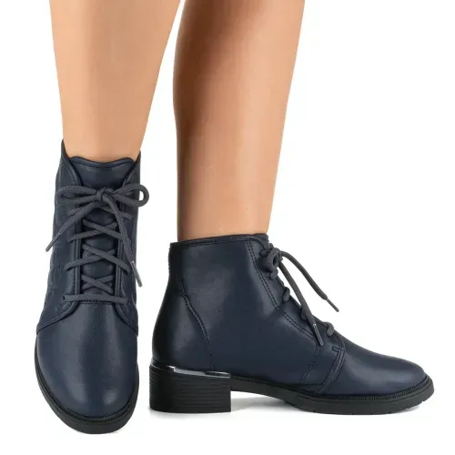 Bota Coturno Campesí Azul Marinho