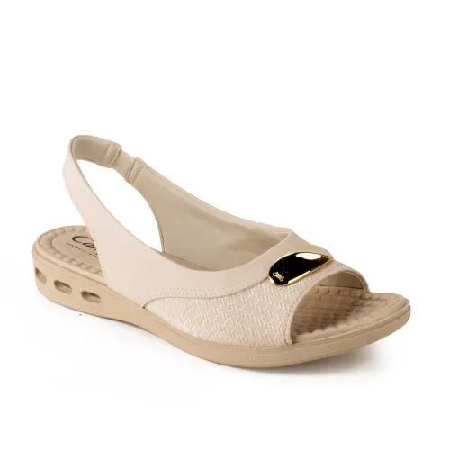 Sandália Campesí Anabela Bege