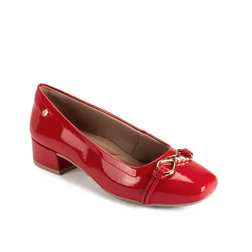 Scarpin Campesí de Salto Bloco Vermelho