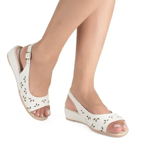 Sandália Campesí Anabela Branca