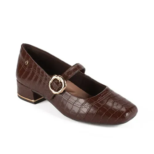 Scarpin Mary Jane Campesi Feminino Café com Fivela