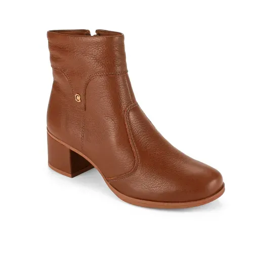 Bota Campesi Cano Curto Feminina Caramelo