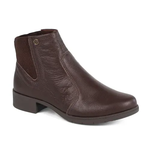 Bota Campesí em Couro de Cano Curto Marrom